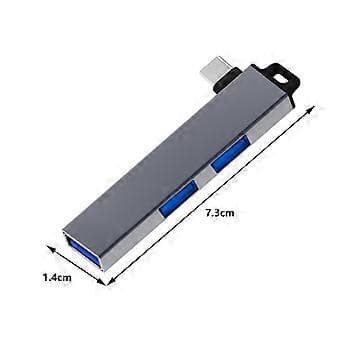 Letvægts USB3.0 Hub Adapter USB Splitter til Laptops PC med 1 USB3.0 og 2 USB2.0 Porte, Kompakt og Bærbar Design Grå Grey