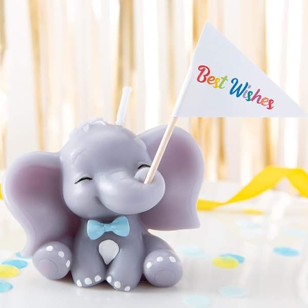 Söt elefantfödelsedagsfest, babyshower och bröllopspresent (babypojke)