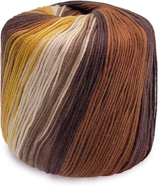 Cotton Yarn Balls for Knitting and Crocheting - Brown and Multicolor