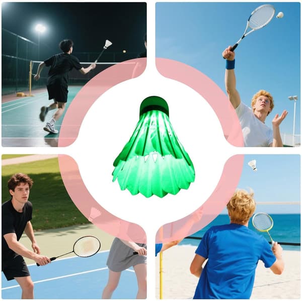 badminton-ratt, LED, upplyst, 4-delad, sportutrustning, för grön 4 delar grün 4 pièces
