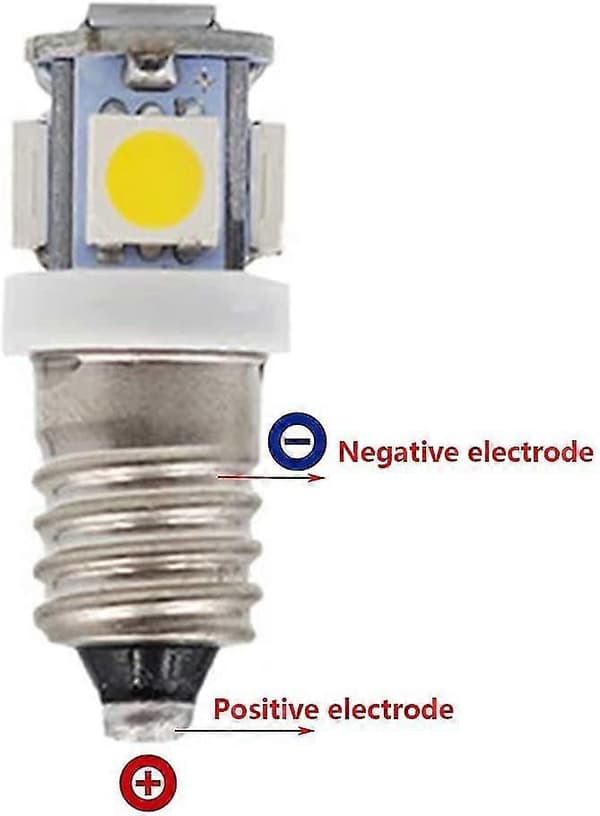 10st E10 6v Kallvita LED-lampor 5smd 0.5w 50lm Lampvarmvit
