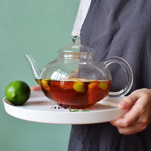 Tekande Glas Tekande Kaffekande, Kedel til løs med låg, 43Oz, 1300ML -