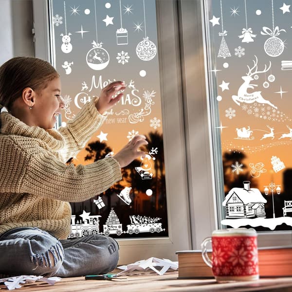 Julevindusdekorasjon, 9-pakning Vindusdekaler Jul Selvklebende PVC Snøfnuggdekorasjon Julevindusdekorasjon Selv