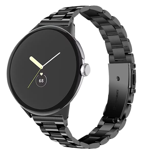 Klokkerem i rustfritt stål for Google Pixel Watch - 20 mm svart Silver