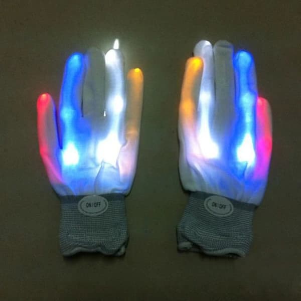 LED Färgglada Handskar Finger Lights Party Rave Blinkande Handske Grön