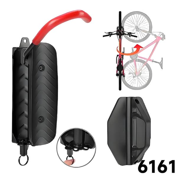 Pyörivä pyörän seinäteline - tilaa säästävä pystysuora teline, raskas ripustin, kestää 30 kg, helppo asennus - 1 kpl