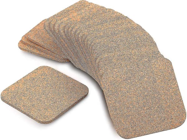 24 Pieces 5mm Thick Wood Cork Coasters, Absorbent Square Drink Coasters, Cork Coasters, 10 x 10 cm, Best Gift