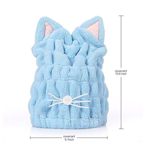 Mikrofiber Badehåndklæde Hår Tørrehætte Hurtigtørrende Badehætte 2-pak (Blå og Pink)