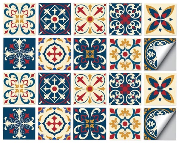 20 Wall Stickers - Tile Decals, Removable, Self-Adhesive PVC - for Bathroom, Kitchen, Stairs - 10*10 cm