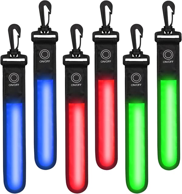 6-pak refleksveste med LED-blinklys, 3 LED-tilstande, sikkerhedslys, reflekser til
