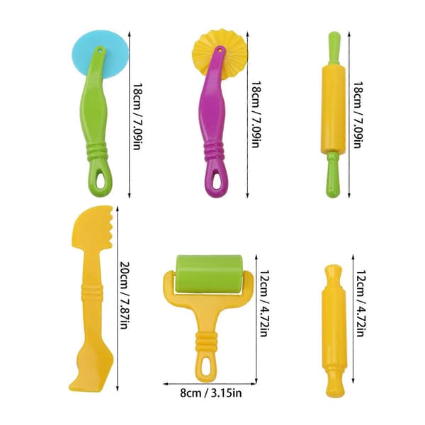 6 st/set Kids Art Clay Tool Set DIY Dough Modeling Tools Kit för Barn Småbarn