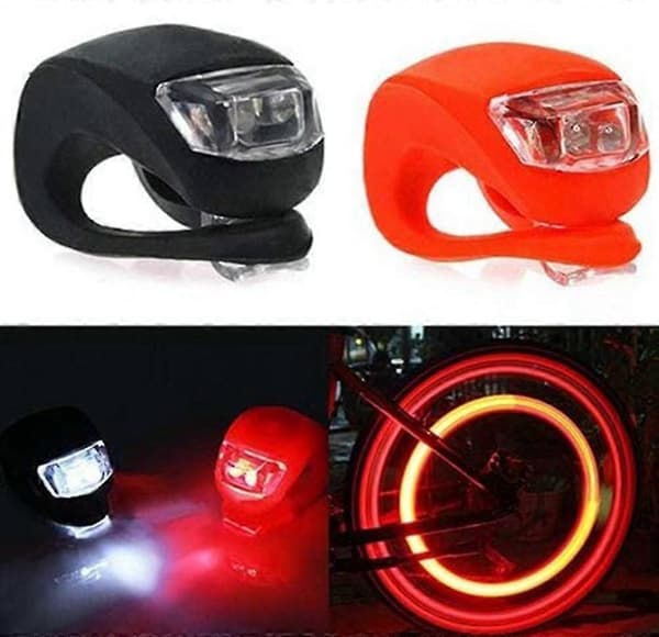 10x Sykkellykt Sykkel Frontlys Baklys Hjullys LED Silikonlampe [DB]
