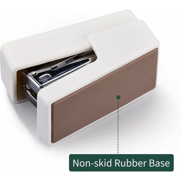 Mini stiftemaskin, 20-arks kontorstiftemaskin med 1 boks standardstifter, hvit