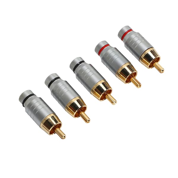 5 stk RCA-stik Universal Metal Lodde Audio Video Kabelstik Højttalerstik
