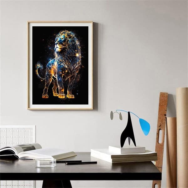 30x40cm 5D Diamond Painting Kit Lion Constellations DIY Full Round