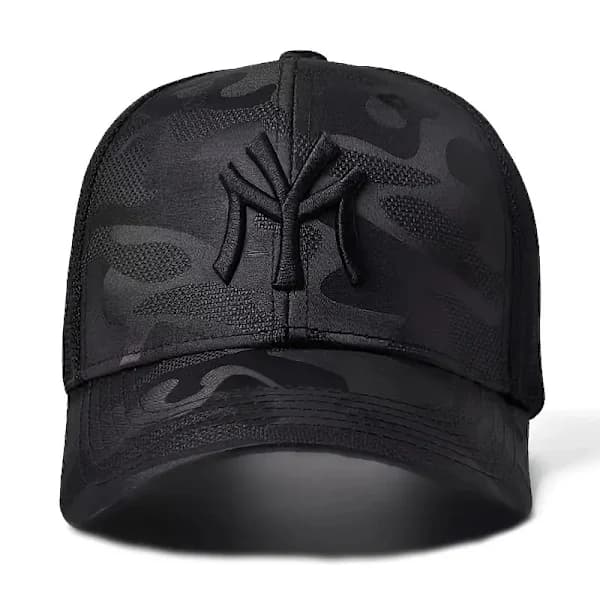 Camouflagehat til mænd afslappet hård top all-match moderigtig baseballkasket til mænd solbeskyttelse åndbar andehat Sort guld