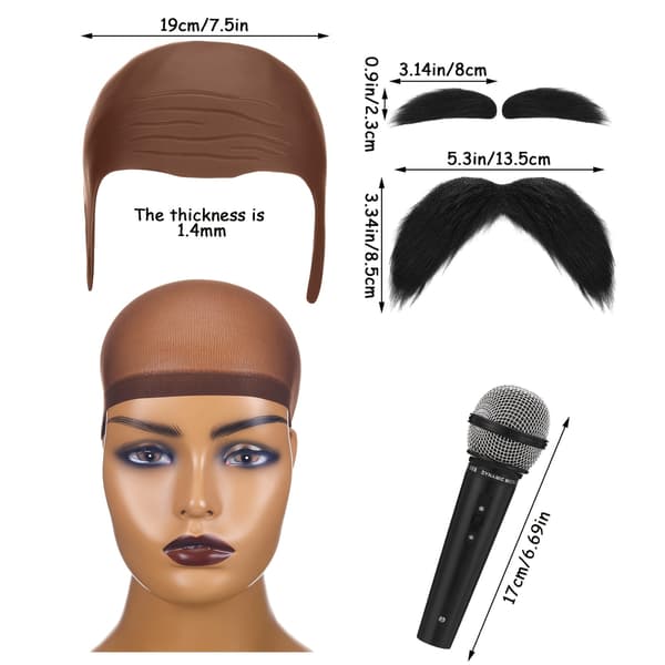 Idol-themed evening dress and accessory set, including hat net, headdress, scarf, microphone