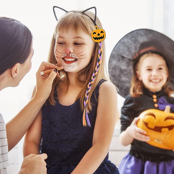 4 st Halloween hårnålar raka tum hår, barn flicka flätad Hai