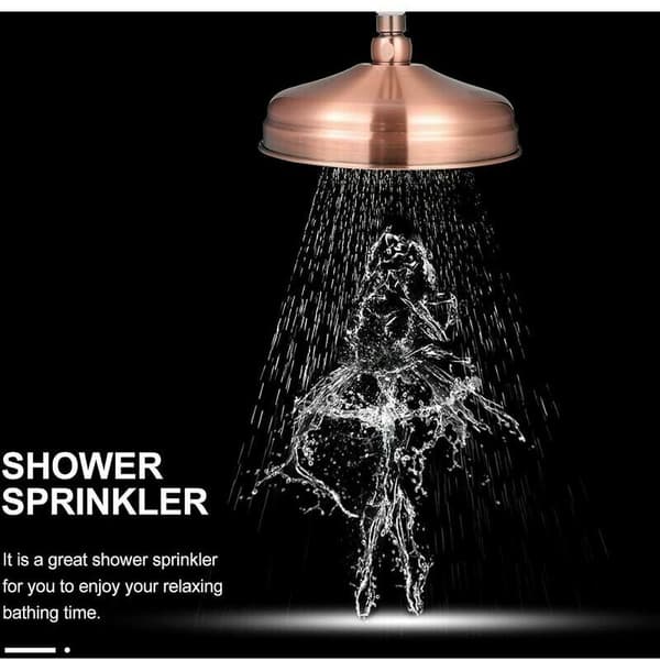 Copper Round Ceiling Shower Head Rain Shower Head Spray Nozzle for Bathroom Shower Irrigation Red 13Thirteen