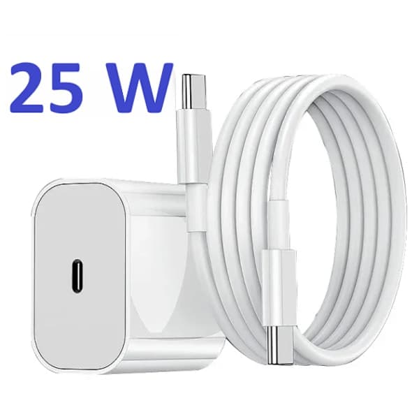 25W Hurtigoplader til iPhone 15, 16 Biloplader med 2m Kabel