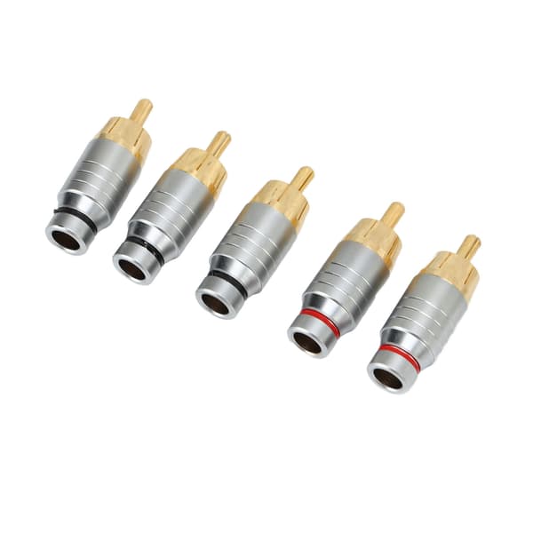 5 stk RCA-stik Universal Metal Lodde Audio Video Kabelstik Højttalerstik