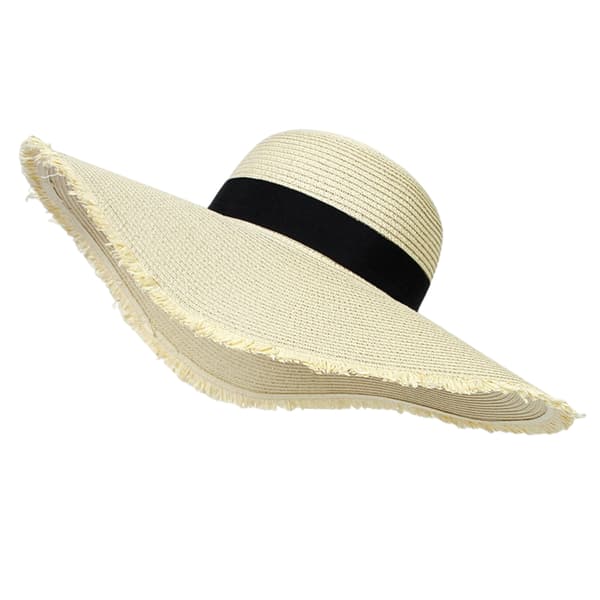 Dame Solhatt i Halm Boho Stor Skyggebrem Strandhatt Vår Sommer Utendørs
