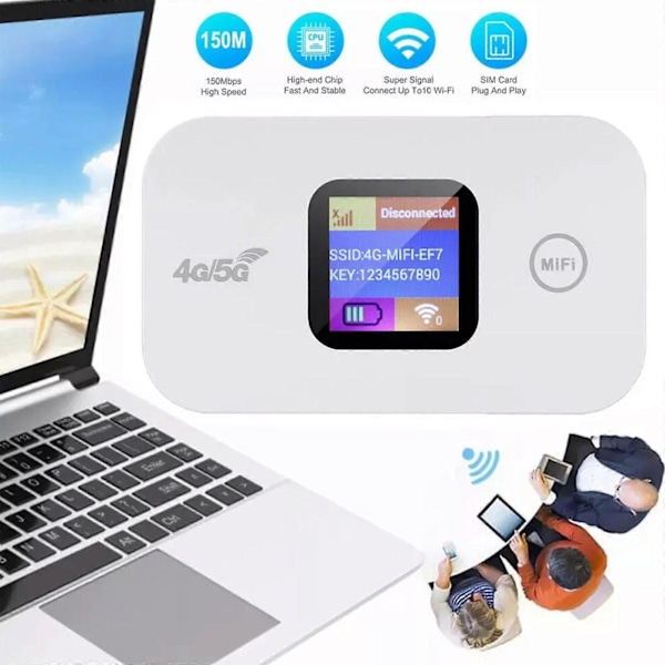 Bærbar Ulåst 4G LTE Trådløs WiFi Router Mobilt Bredbånd LCD MIFI Hotspot