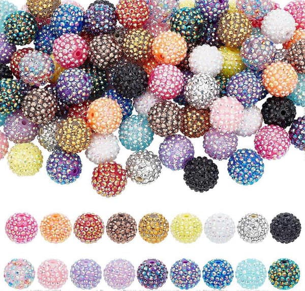 85 st 20mm Rhinestone Pärlor Runda Pärlor Discokula Pärlor Glittrande Diamant Pärlor Stora Bubbelgum Pärlor_yux