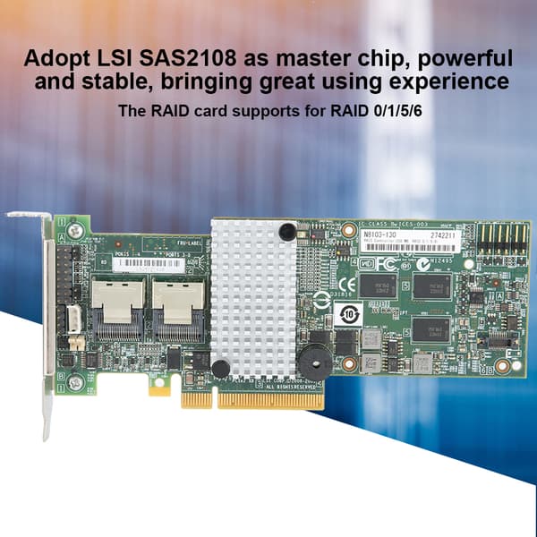 RAID-kontrollerkort for LSI 9264-8i M8103 pcie 6GBps 256M Støtte RAID0 1 5 6