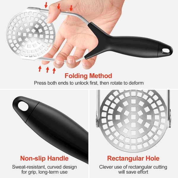 Kartoffelmoser - rustfrit stål - ergonomisk design