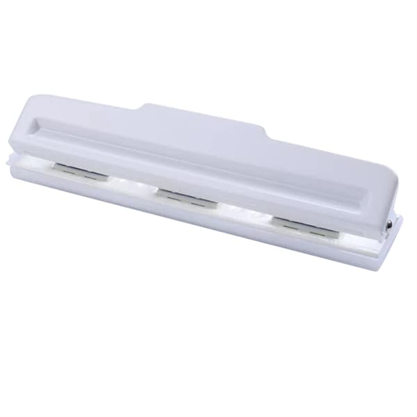 9-hole paper punch, multifunctional, efficient, 8-sheet capacity, A5 A6, portable punch for office, school, home, white