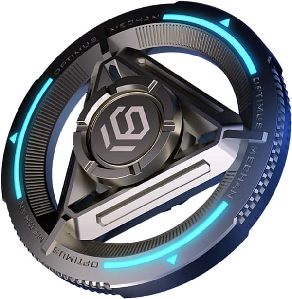 Hurtig og lydløs farverig lysende, cool fidget spinner, til angst og stressreduktion (blå)