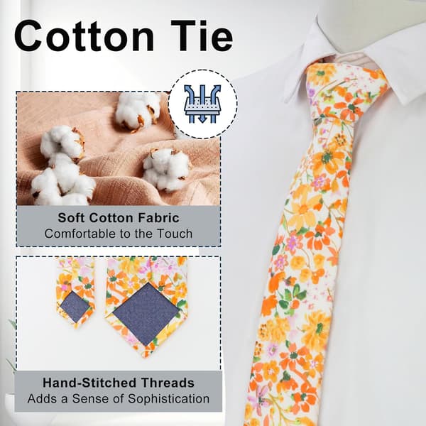 Herre Drenge Blomstret Slips, Selvbinder Slips til Bryllup Dimission Uniform Skoleskjorte -