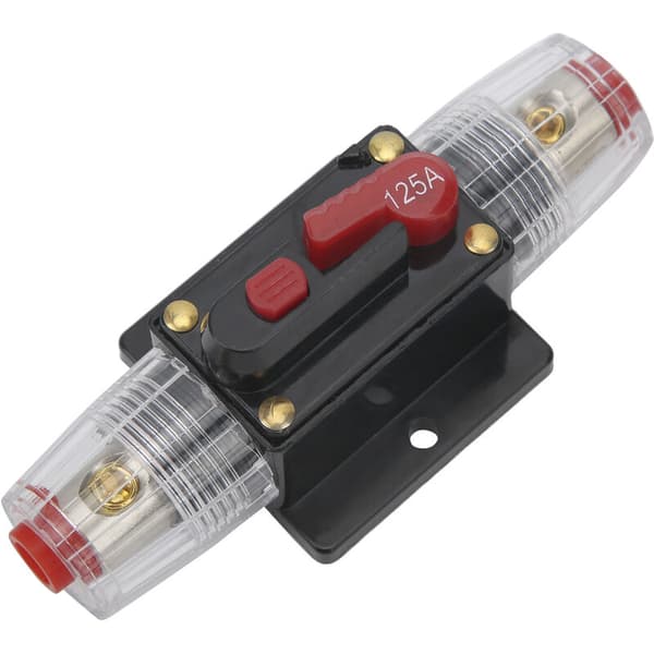 12-24V 125A Stereo Audio Afbryder Selv-nulstillende Sikring Inline Holder til Bil Båd