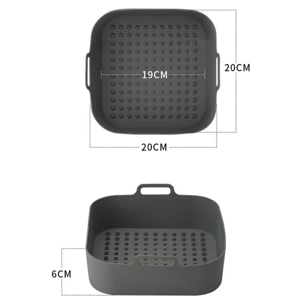 Silikoneskål til Air Fryer Grå 20 cm Grå Grey 20 cm