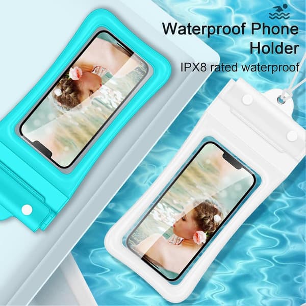 Waterproof Phone Case with Lanyard Transparent Touchscreen Universal Phone Protective Pouch for Boating Diving