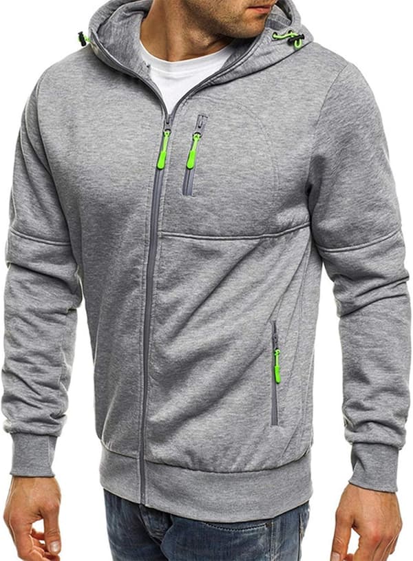 Herrhoodies Sweatshirt med lynlås Lette jakker 2 Grå M—yux 2 Grå M 2 Grey M