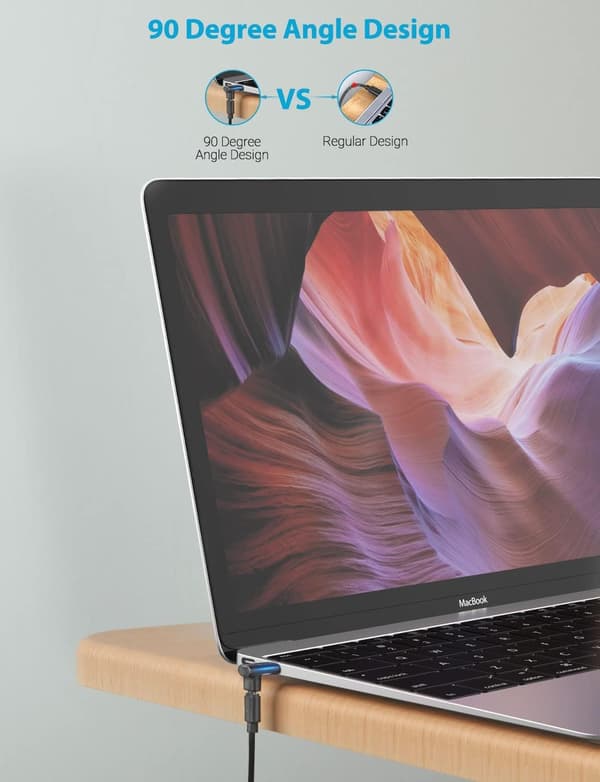 2 kpl USB-C Type C uros-naaras-adapteri 90 astetta ylös ja alas