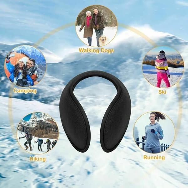 3X Ear Warmers Uni Winter Ear Warmers Earmuffs Ear Flaps Black
