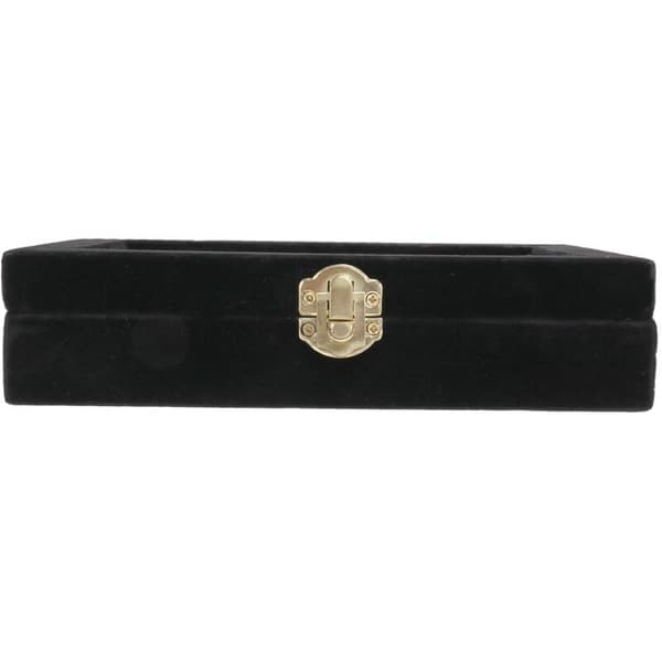 Fløjl Glas Ring Ørering Display Opbevaringsboks Bakkeholder Organizer Etui, Sort