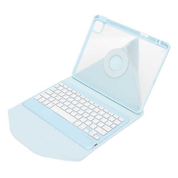 For IOS Tablet Vertical Keyboard Case Blue Magnetic Transparent Back Wireless Keyboard for IOS Tablet Air 5th 10.9 inch