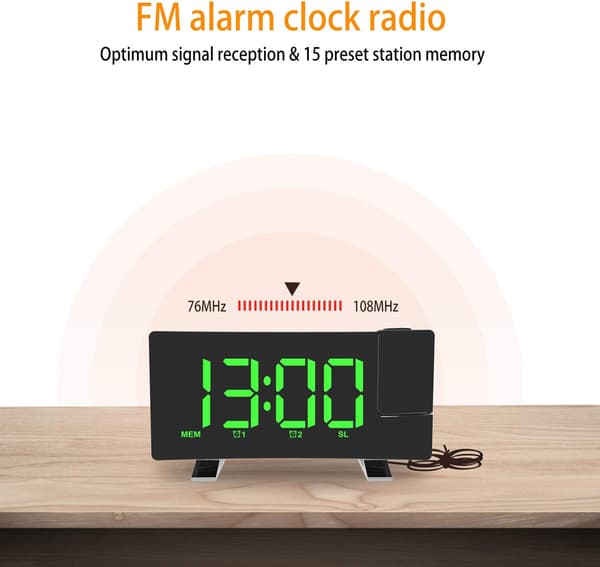 Projektionsurradio, 180° loftprojektionsvækkeur,