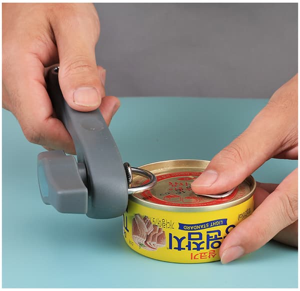 2-i-1 Säkerhets-/Slätkant Konservöppnare & Flasköppnare - Svart
