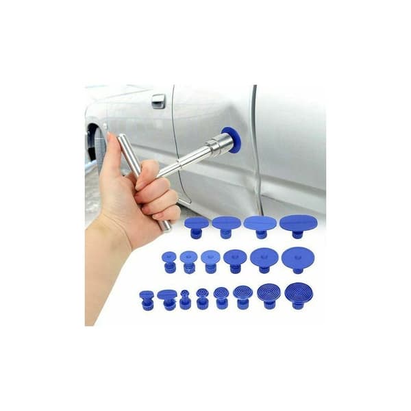 Metal Tool for Car Dent Repair, Dent Puller, Car Body Dents, Suction Cup, T-Puller + 18 Tabs