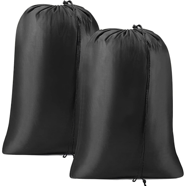 Black - 2-pack laundry bags, 50*40cm foldable travel laundry