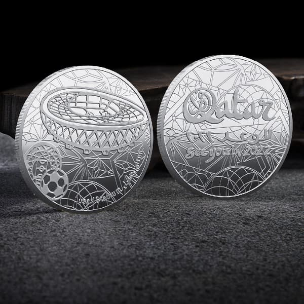 6 metallminnemedaljer Qatar 2022 VM-minnemynt (gull+sølv)
