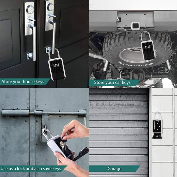 Wall-mounted Password Key Box Key Lock Box with Waterproof Cover for Home and Outdoor Use