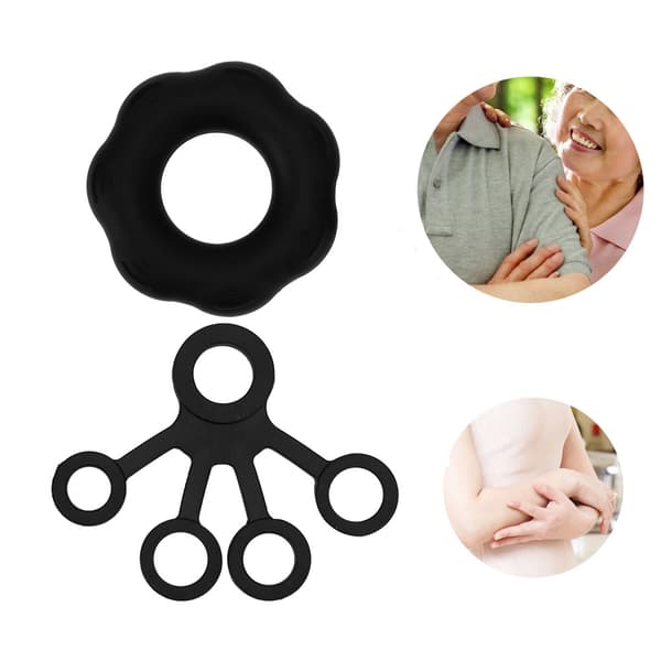 Håndstyrketræner Ring Expander Finger Trækring Fingertræning Modstandsbånd Sort