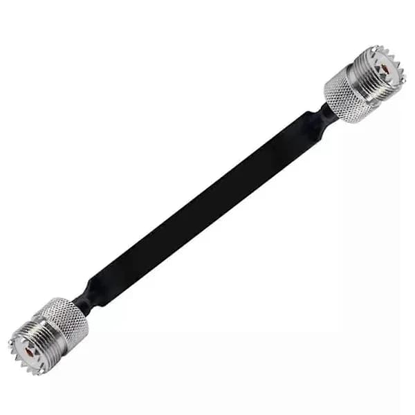 2-pakkaus 40 cm RF-koaksiaalikaapeli ikkuna/ovi läpivientikaapeli, SO239 UHF-naaras–UHF-naaras, 50 Ohm
