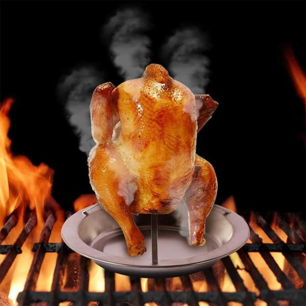 Vertikalt spyd i rustfritt stål, brasiliansk grillstativ, kyllinggrillstativ
